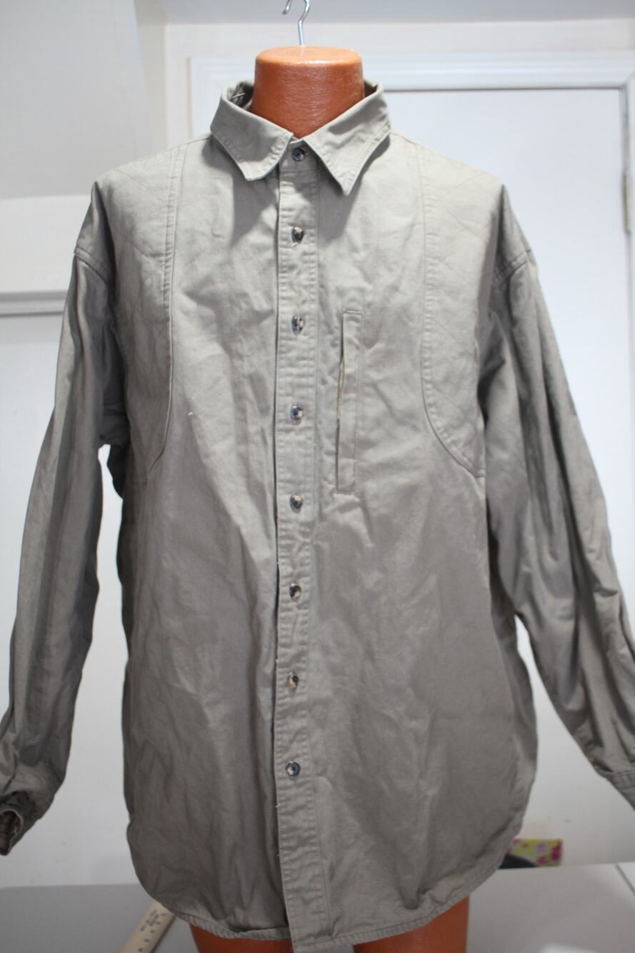 Wrangler Pro Gear Men’s 2XLT Button Up Shirt Taupe Cotton Workwear Utility